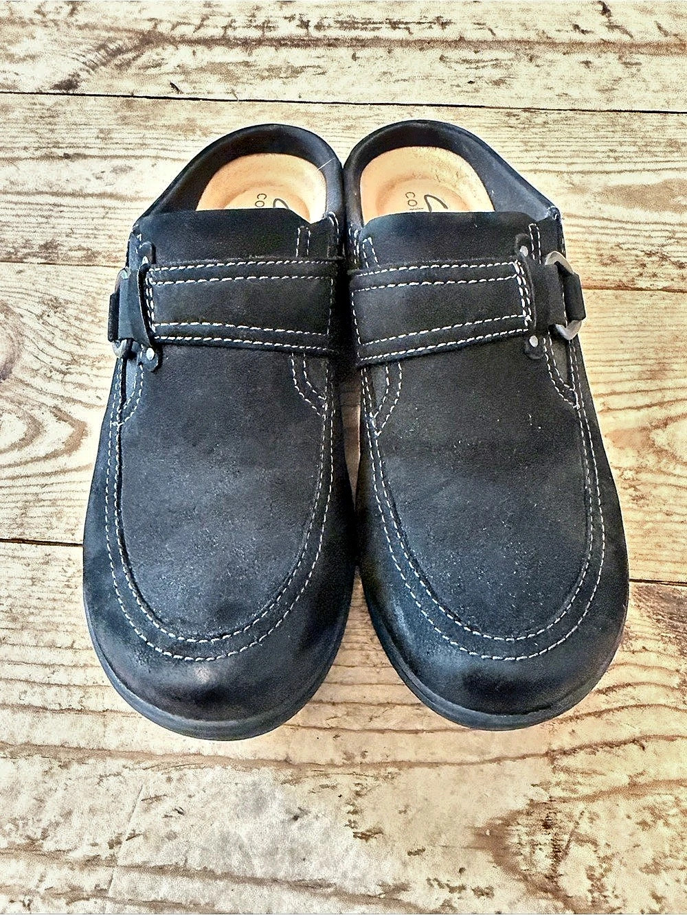 Clarks Carleigh Viola Leather Moccasins Black US 7 N